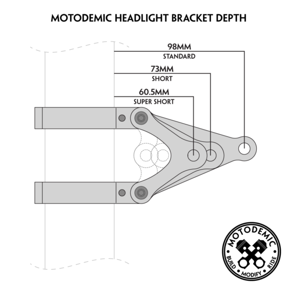Motodemic Headlight Bracket Depth