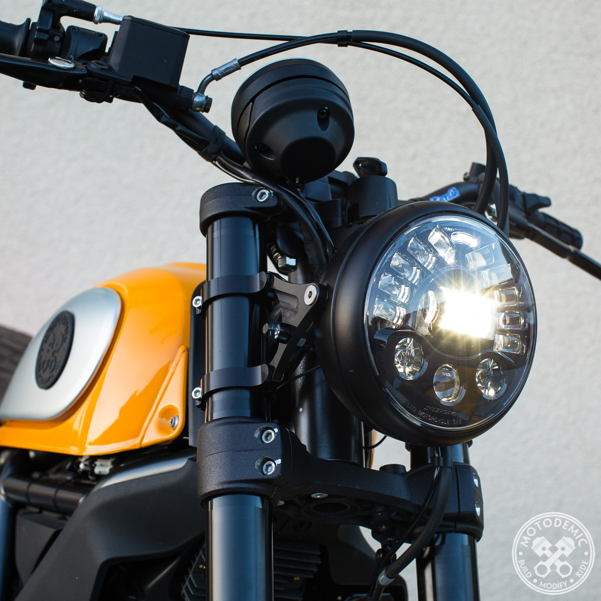 Black LED Headlight Headlamp  for Ducati Scrambler
